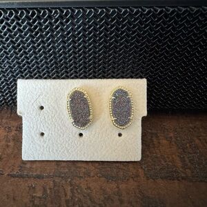 Kendra Scott Elegant Gold Multicolor Drusy Stud Earrings